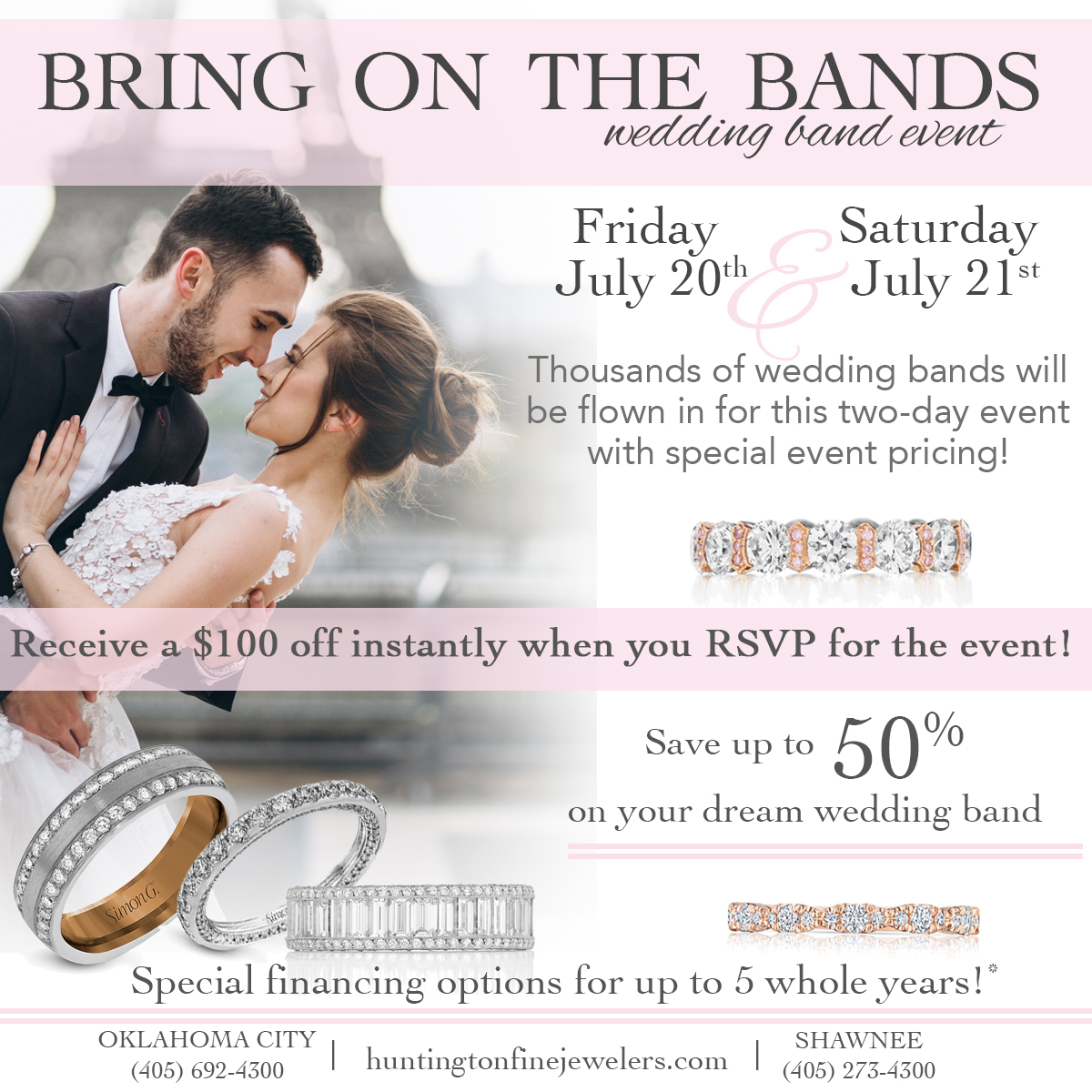 Save Up to 50 Percent Off on Wedding Bands at Huntington Fine Jewelers' Bring on the Bands Event