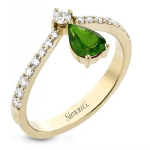 A woman’s gold emerald ring from Simon G.