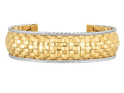 Yellow and white gold cuff bracelet