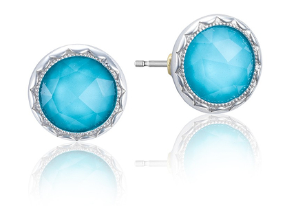 White gold and turquoise stud earrings by Tacori