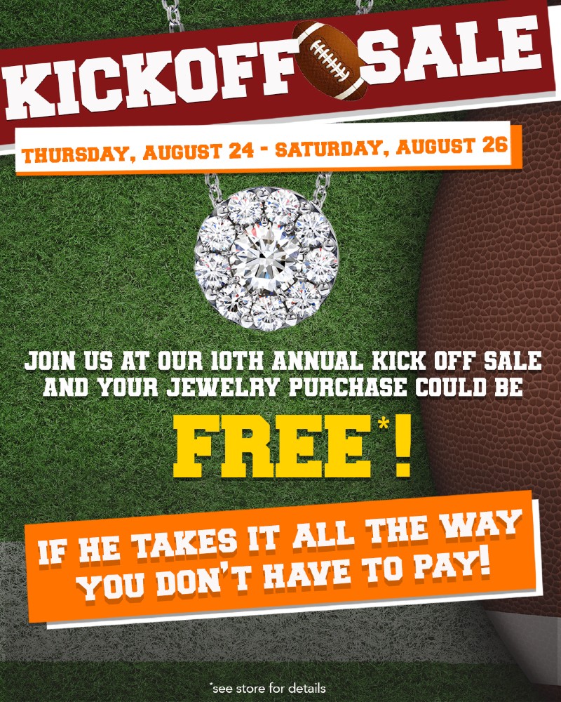 Kickoff sale at Huntington Fine Jewelers to celebrate the local Oklahoman college teams with a weekend of savings. 