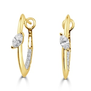 A pair of diamond hoop earrings from Frederick Sage.