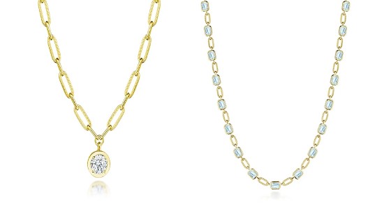 two gold chain necklaces by TACORI