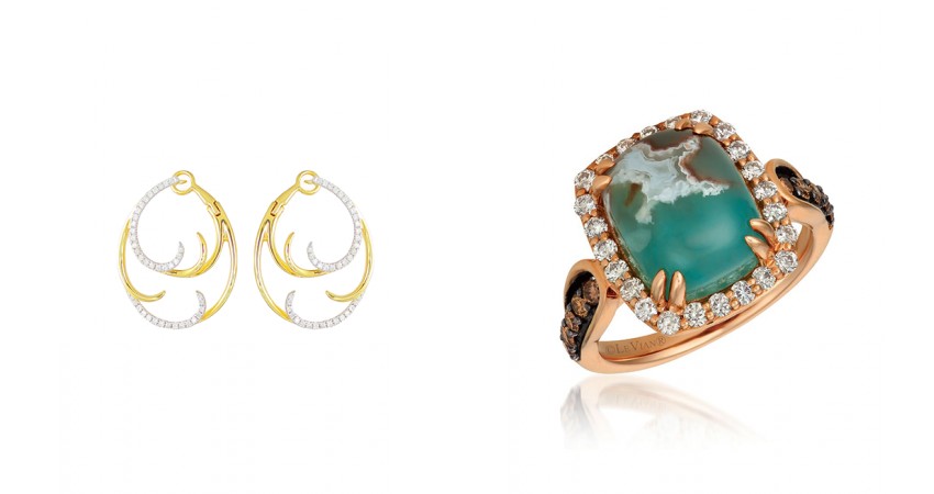 Jewelry with organic designs by Frederic Sage and Le Vian, available at Huntington Fine Jeweler.