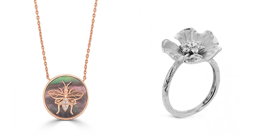 Nature-inspired jewelry by Frederic Sage and Simon G, available at Huntington Fine Jeweler.